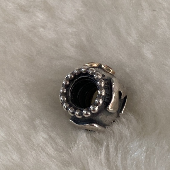 Pandora Mom Charm with 14k Gold and Salmon Zirconia - Picture 5 of 8